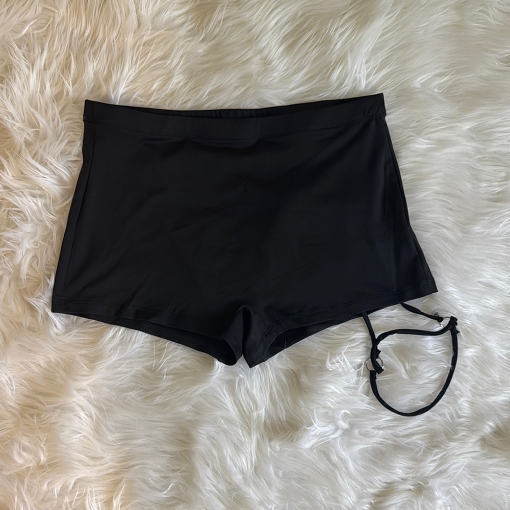 Black Pole Garter Shorts